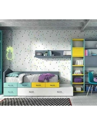 Dormitorios juveniles a medida a diseño moderno  con camas abatibles literas diferentes colores  (4)