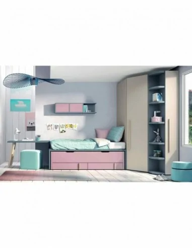 Dormitorios juveniles a medida a diseño moderno  con camas abatibles literas diferentes colores  (40)