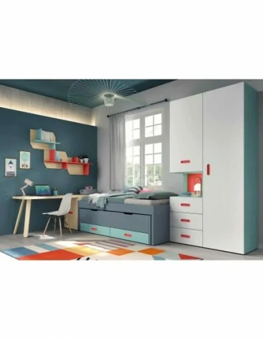 Dormitorios juveniles a medida a diseño moderno  con camas abatibles literas diferentes colores  (41)