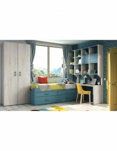 Dormitorios juveniles a medida a diseño moderno  con camas abatibles literas diferentes colores  (43)