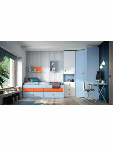 Dormitorios juveniles a medida a diseño moderno  con camas abatibles literas diferentes colores  (45)