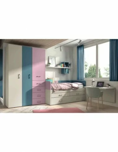 Dormitorios juveniles a medida a diseño moderno  con camas abatibles literas diferentes colores  (48)