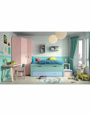 Dormitorios juveniles a medida a diseño moderno  con camas abatibles literas diferentes colores  (49)