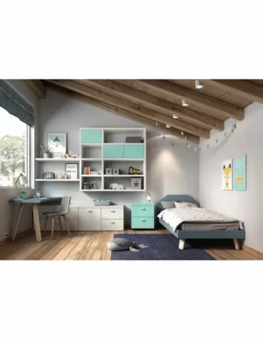 Dormitorios juveniles a medida a diseño moderno  con camas abatibles literas diferentes colores  (58)