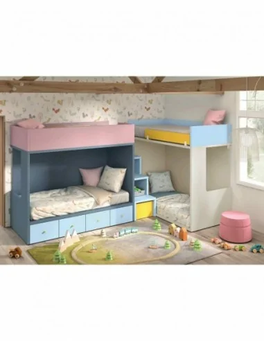 Dormitorios juveniles a medida a diseño moderno  con camas abatibles literas diferentes colores  (68)