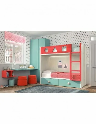 Dormitorios juveniles a medida a diseño moderno  con camas abatibles literas diferentes colores  (69)