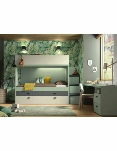 Dormitorios juveniles a medida a diseño moderno  con camas abatibles literas diferentes colores  (70)