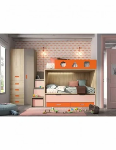 Dormitorios juveniles a medida a diseño moderno  con camas abatibles literas diferentes colores  (72)