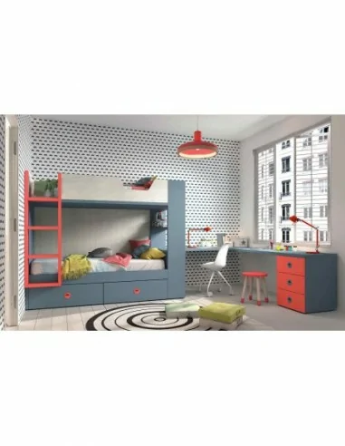 Dormitorios juveniles a medida a diseño moderno  con camas abatibles literas diferentes colores  (75)