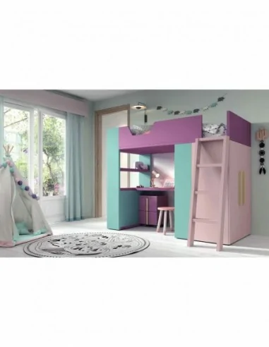 Dormitorios juveniles a medida a diseño moderno  con camas abatibles literas diferentes colores  (76)