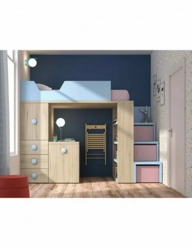Dormitorios juveniles a medida a diseño moderno  con camas abatibles literas diferentes colores  (77)