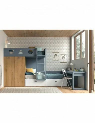 Dormitorios juveniles a medida a diseño moderno  con camas abatibles literas diferentes colores  (79)