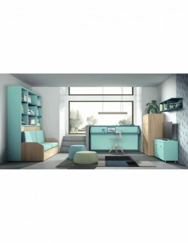 Dormitorios juveniles a medida a diseño moderno  con camas abatibles literas diferentes colores  (88)