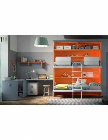 Dormitorios juveniles a medida a diseño moderno  con camas abatibles literas diferentes colores  (95)