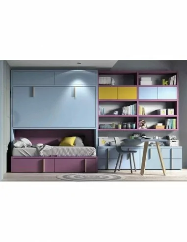 Dormitorios juveniles a medida a diseño moderno  con camas abatibles literas diferentes colores  (96)