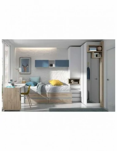 Dormitorio juvenil  moderno colores y medidas a elegir  cama compacta o nido escritorios y armarios (1)