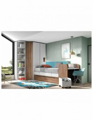 Dormitorio juvenil  moderno colores y medidas a elegir  cama compacta o nido escritorios y armarios (10)