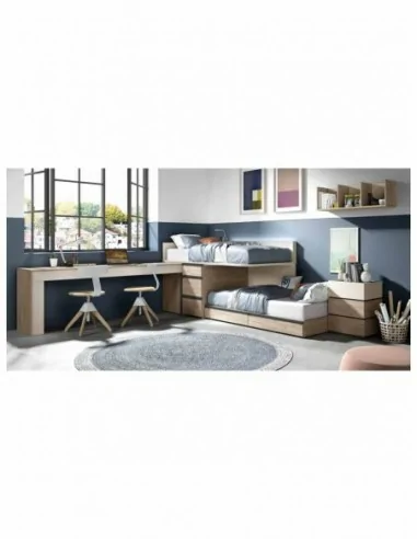 Dormitorio juvenil  moderno colores y medidas a elegir  cama compacta o nido escritorios y armarios (16)