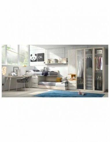 Dormitorio juvenil  moderno colores y medidas a elegir  cama compacta o nido escritorios y armarios (17)