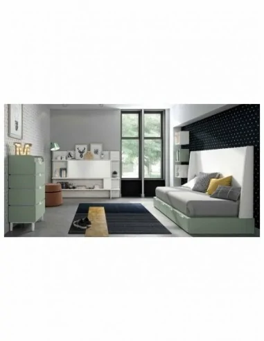 Dormitorio juvenil  moderno colores y medidas a elegir  cama compacta o nido escritorios y armarios (18)
