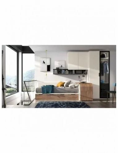 Dormitorio juvenil  moderno colores y medidas a elegir  cama compacta o nido escritorios y armarios (19)