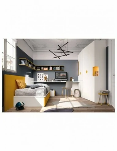 Dormitorio juvenil  moderno colores y medidas a elegir  cama compacta o nido escritorios y armarios (20)