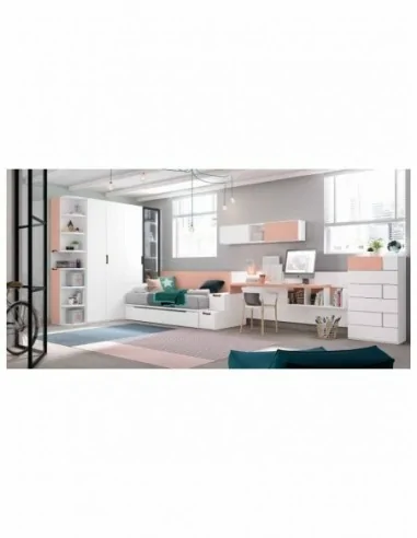 Dormitorio juvenil  moderno colores y medidas a elegir  cama compacta o nido escritorios y armarios (22)