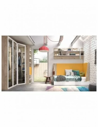 Dormitorio juvenil  moderno colores y medidas a elegir  cama compacta o nido escritorios y armarios (24)