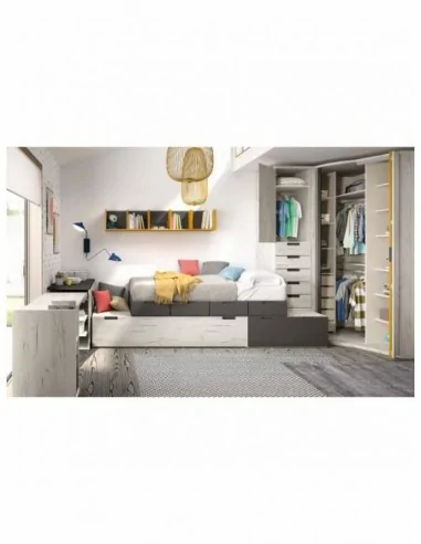 Dormitorio juvenil  moderno colores y medidas a elegir  cama compacta o nido escritorios y armarios (25)