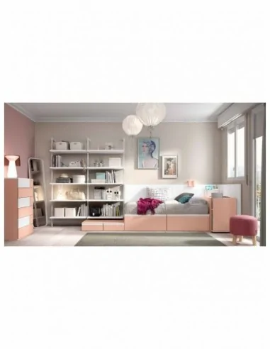 Dormitorio juvenil  moderno colores y medidas a elegir  cama compacta o nido escritorios y armarios (26)
