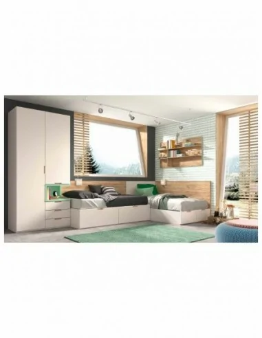 Dormitorio juvenil  moderno colores y medidas a elegir  cama compacta o nido escritorios y armarios (27)