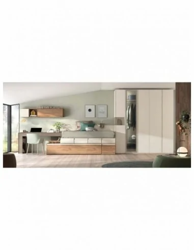 Dormitorio juvenil  moderno colores y medidas a elegir  cama compacta o nido escritorios y armarios (29)