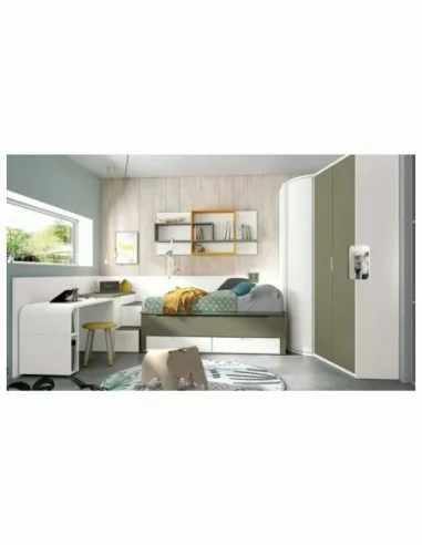 Dormitorio juvenil  moderno colores y medidas a elegir  cama compacta o nido escritorios y armarios (3)