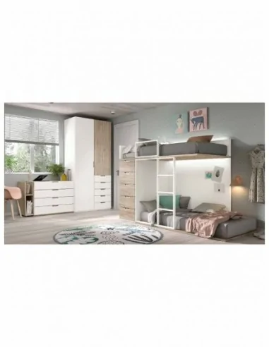 Dormitorio juvenil  moderno colores y medidas a elegir  cama compacta o nido escritorios y armarios (34)