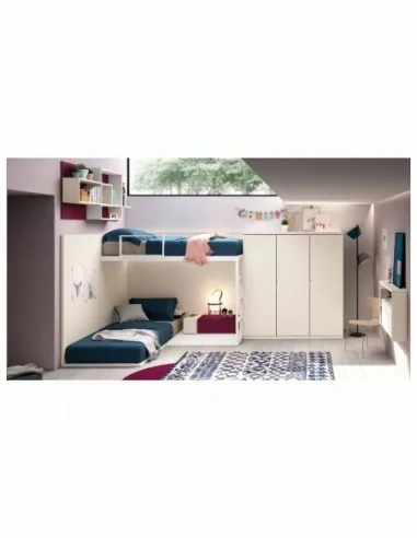 Dormitorio juvenil  moderno colores y medidas a elegir  cama compacta o nido escritorios y armarios (37)