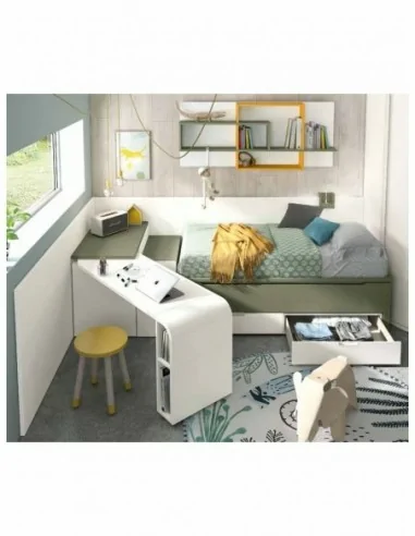 Dormitorio juvenil  moderno colores y medidas a elegir  cama compacta o nido escritorios y armarios (4)