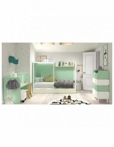 Dormitorio juvenil  moderno colores y medidas a elegir  cama compacta o nido escritorios y armarios (41)
