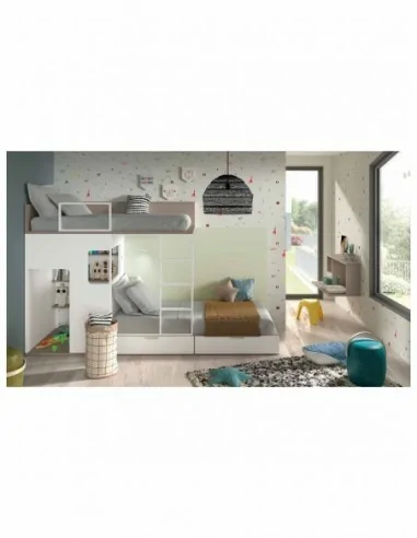 Dormitorio juvenil  moderno colores y medidas a elegir  cama compacta o nido escritorios y armarios (42)