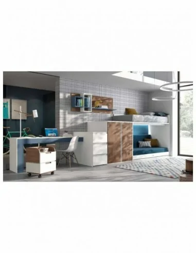 Dormitorio juvenil  moderno colores y medidas a elegir  cama compacta o nido escritorios y armarios (43)