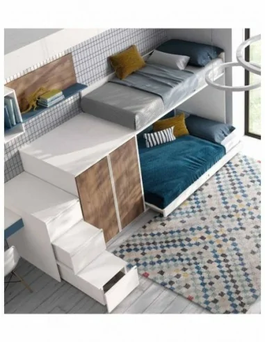 Dormitorio juvenil  moderno colores y medidas a elegir  cama compacta o nido escritorios y armarios (44)