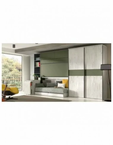 Dormitorio juvenil  moderno colores y medidas a elegir  cama compacta o nido escritorios y armarios (51)