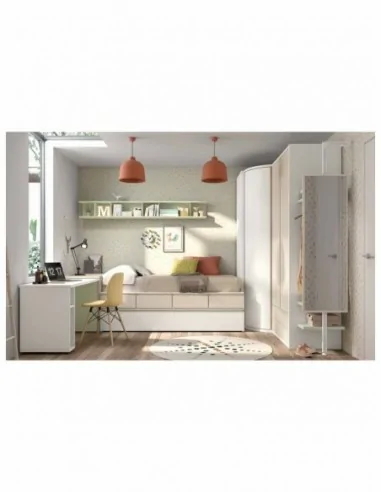 Dormitorio juvenil  moderno colores y medidas a elegir  cama compacta o nido escritorios y armarios (6)