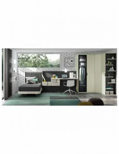 Dormitorio juvenil  moderno colores y medidas a elegir  cama compacta o nido escritorios y armarios (61)