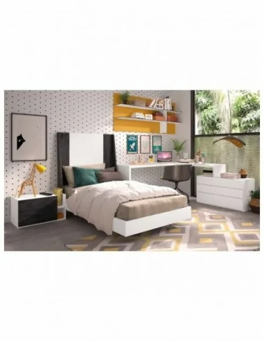 Dormitorio juvenil  moderno colores y medidas a elegir  cama compacta o nido escritorios y armarios (63)
