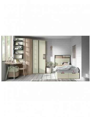 Dormitorio juvenil  moderno colores y medidas a elegir  cama compacta o nido escritorios y armarios (66)