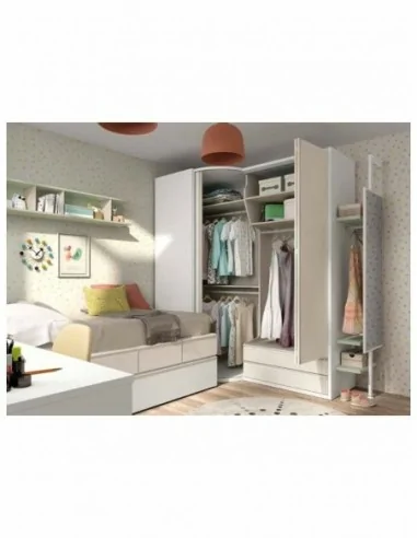Dormitorio juvenil  moderno colores y medidas a elegir  cama compacta o nido escritorios y armarios (7)