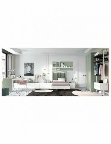 Dormitorio juvenil  moderno colores y medidas a elegir  cama compacta o nido escritorios y armarios (70)