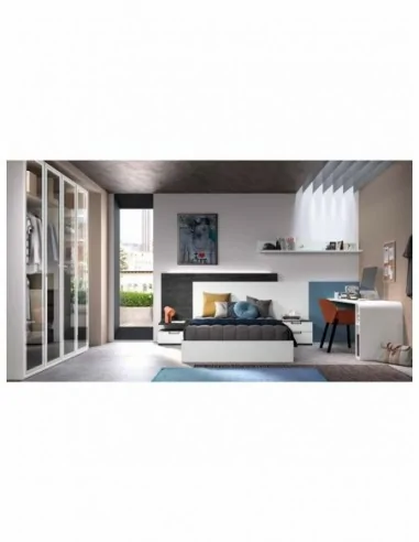 Dormitorio juvenil  moderno colores y medidas a elegir  cama compacta o nido escritorios y armarios (71)