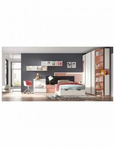 Dormitorio juvenil  moderno colores y medidas a elegir  cama compacta o nido escritorios y armarios (75)