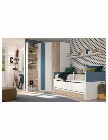 Dormitorio juvenil  moderno colores y medidas a elegir  cama compacta o nido escritorios y armarios (8)